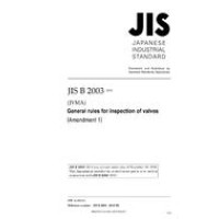JIS B 2003:2013/AMENDMENT 1:2018