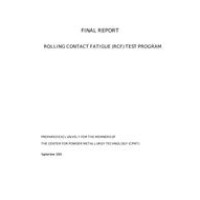 Rolling Contact Fatigue Final Test Report